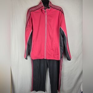 SjB Active Pink and Gray Jacket And Pant Track Suit Sz XL